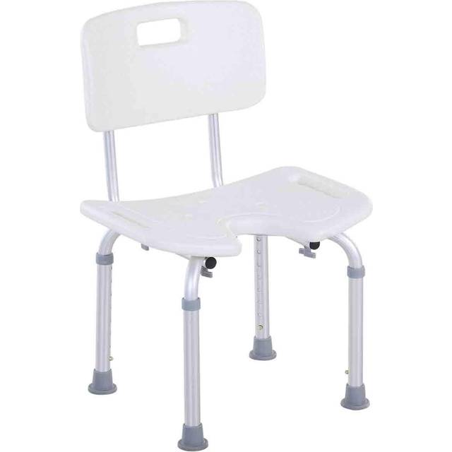 HOMCOM Adjustable Aluminum Shower Bath Stool Spa Chair