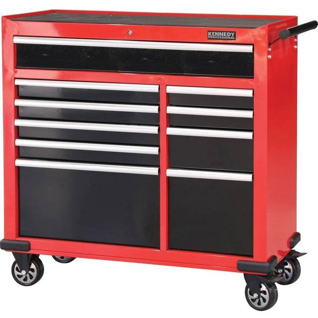 Kennedy 10-Drawer XL Heavy Duty Cabinet with Caster Wheels and Side Handle