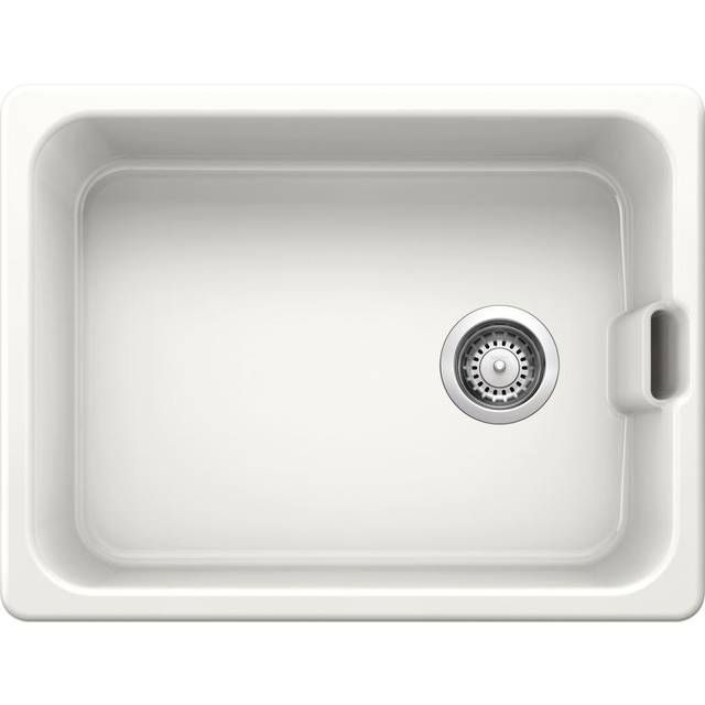 Belfast 60 x 46cm Undermount Kitchen Sink - Crystal White Gloss (595mm L X 455mm W)