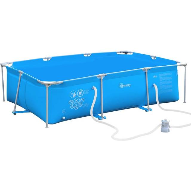 Outsunny Steel Frame Swimming Pool - Blue / 1.9m