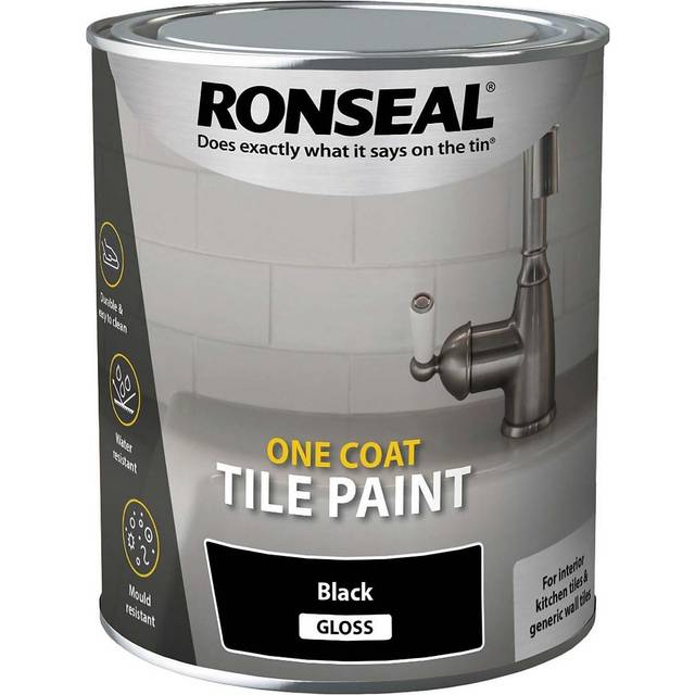 Ronseal One Coat Tile Paint 750ml - Black