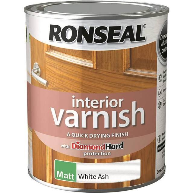 Ronseal interior varnish quick dry matt white ash 750ml