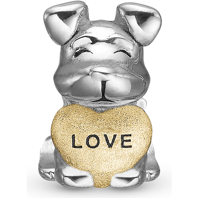 Christina Jewelry Puppy Love sølv charm til læderarmbånd