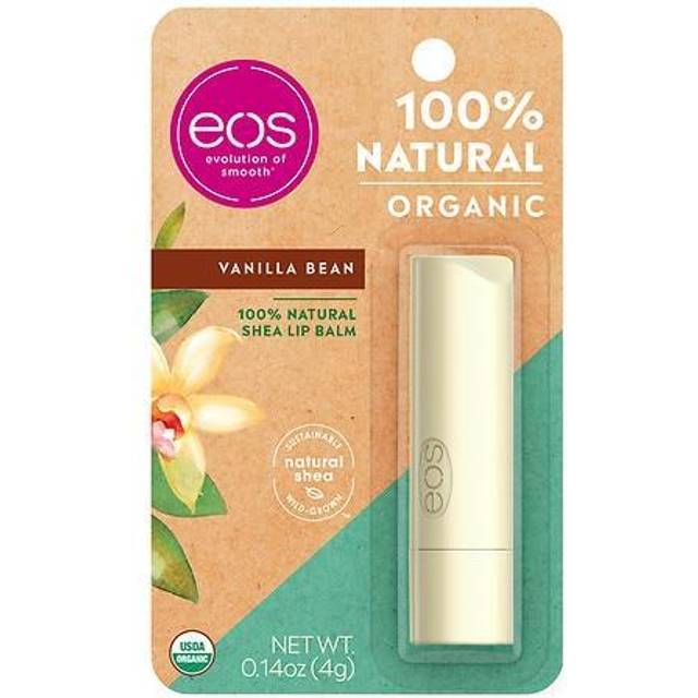 eos 100% Natural & Organic Lip Balm Stick- Vanilla Bean  Dermatologist Recommended for Sensitive Skin  All-Day Moisture Lip Care Products  0.14 oz
