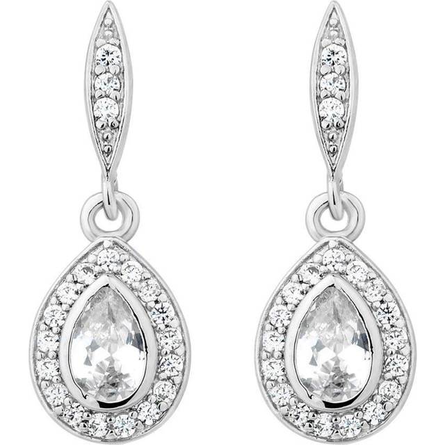 Jon Richard Silver Plated Cubic Zirconia Peardrop Drop Earring