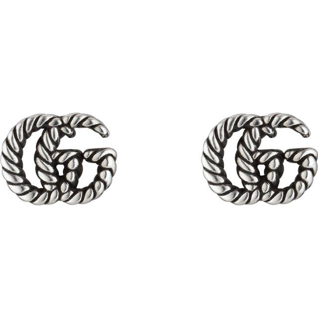 Gucci Womens Silver Gg Marmont Sterling Earrings - SILVER