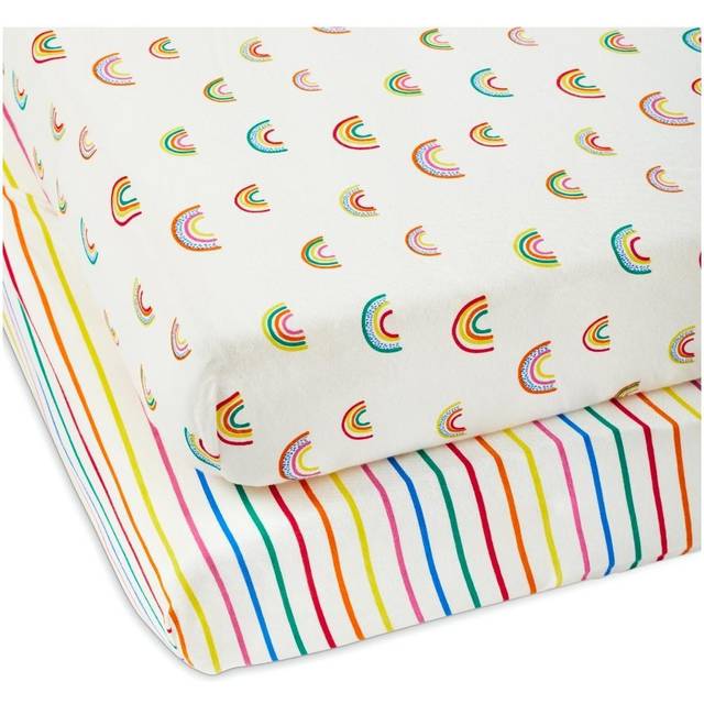 Ickle Bubba Pack of 2 Rainbow Dreams Cot Bed Sheets-Multicolour