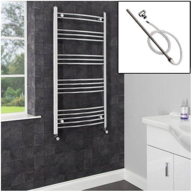 DuraTherm Dual Fuel Heated Towel Radiator 1200 x 600mm Curved Manual