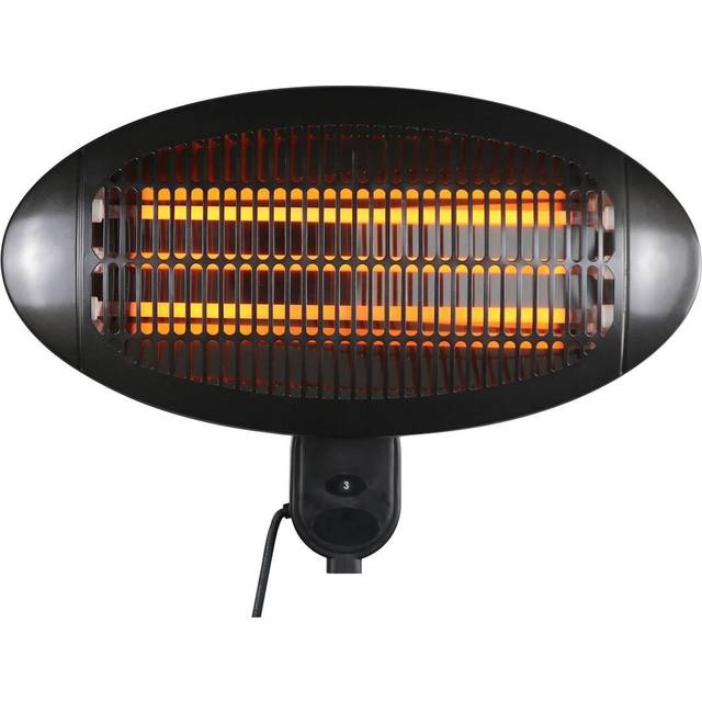 HEATSURE 2KW Electric Wall Mounted Patio Heater - Black