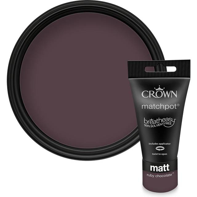 Crown ruby chocolate matt emulsion paint tester 40ml