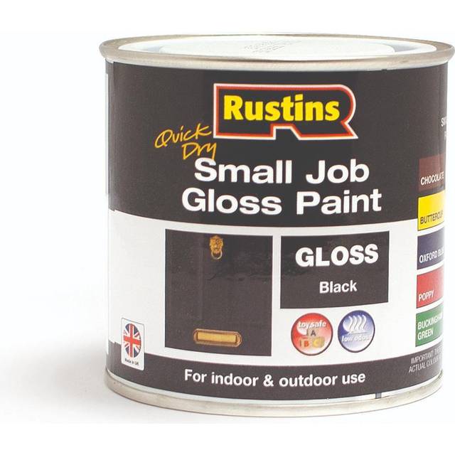 Rustins GPBLW250 Quick Dry Small Job Gloss Paint Black 250ml