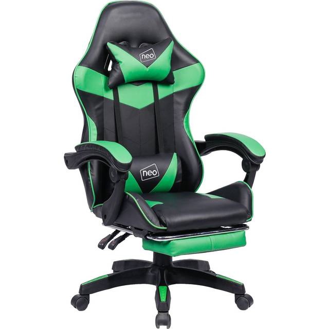 Neo Foot Turbo Massage Leather Recliner PC Gaming Chair with Footrest Green One Size