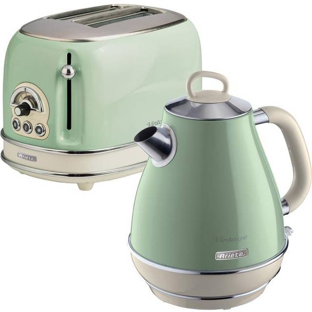 Ariete Vintage Green 2 Slice Toaster and 1.7L Jug Kettle Set - 2 Slice & 1.7L