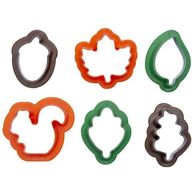 6 Mini-Ausstechformen, Herbstlaub, aus Kunststoff, 4-5cm