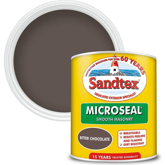 Sandtex Microseal Smooth Masonry Paint, Bitter Chocolate 1L