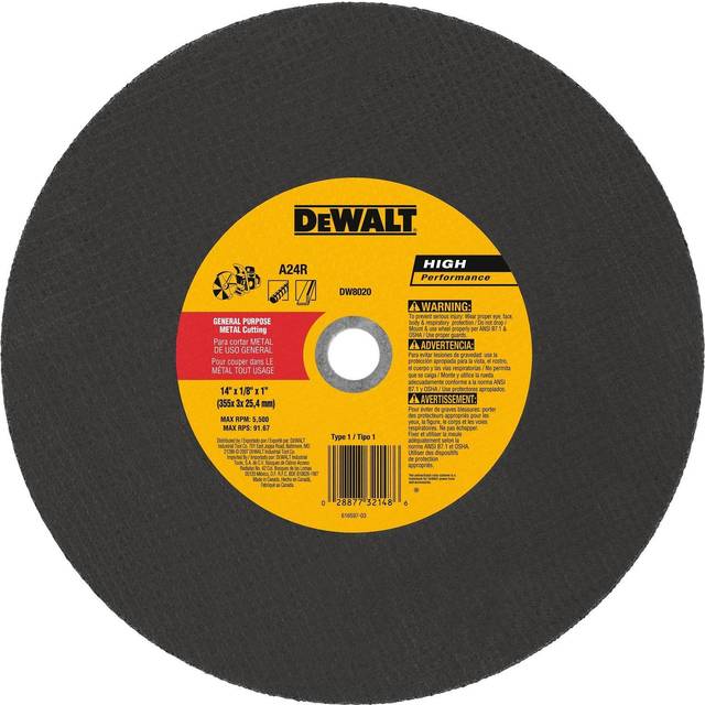 DEWALT DW8020 Metal Port Saw Cut-Off Wheel  14-Inch X 1/8-Inch X 1-Inch