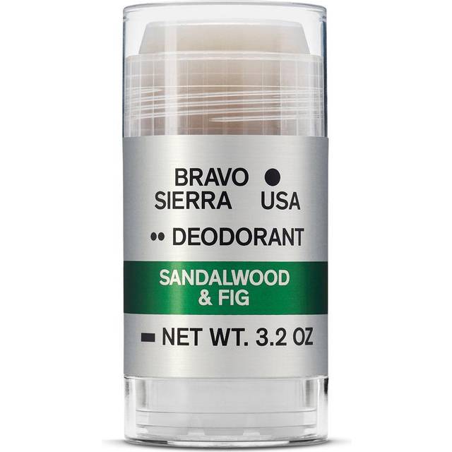 Aluminum-Free Natural Deodorant for Men by Bravo Sierra - Long Lasting All-Day Odor and Sweat Protection - Sandalwood and Fig  3.2 oz - Paraben-Free