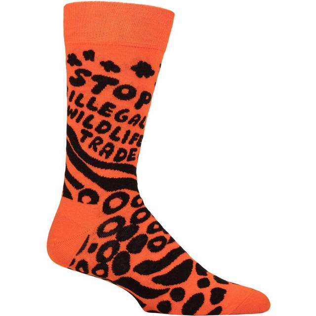 Men's Stop Illegal Wildlife Trade WWF Socks, Orange/black - Size: 10/9.5/9/10.5/11/11.5/12/12.5