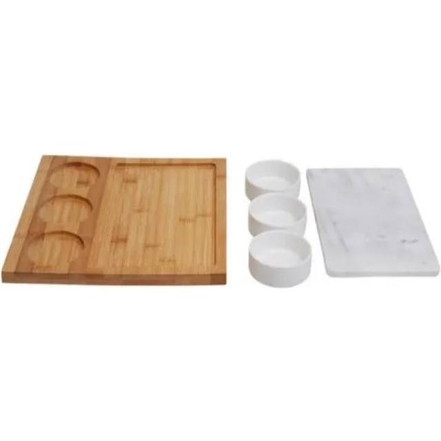 Kindia 5Pc White Marble And Ceramic Serving Board - One Size
