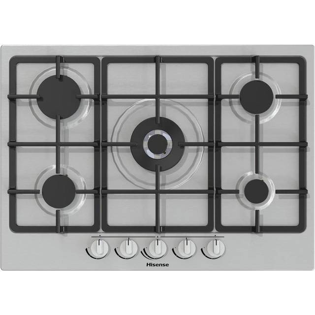 70cm Gas Hob In Stainless Steel 5 Burner Hisense GM773XF