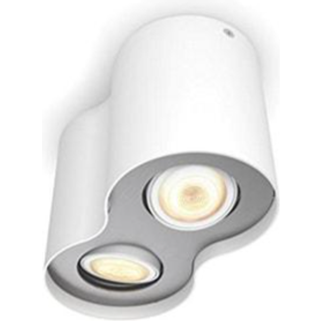Philips Hue Pillar White Ambiance Smart Double Ceiling Spotlight Led [Gu10 Spot] with Bluetooth, Black Works with Alexa, Google Assistant and Apple