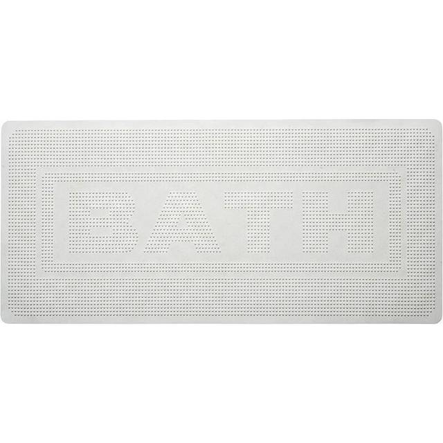 Croydex rubber non-slip bathtub mat strong suction bath shower mat - white/grey