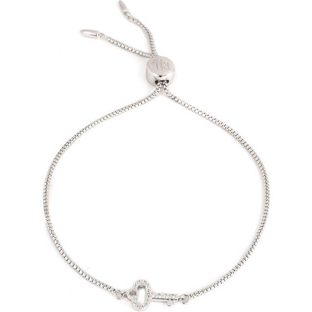 Lauren Ralph Lauren Sterling Silver 7" Cubic Zirconia Key Bracelet