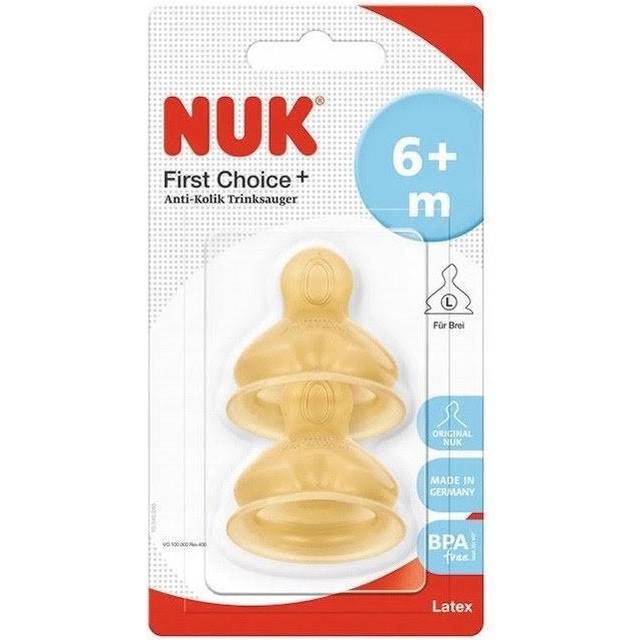 NUK First Choice Latex Teat Size 2 Large Hole 2PK