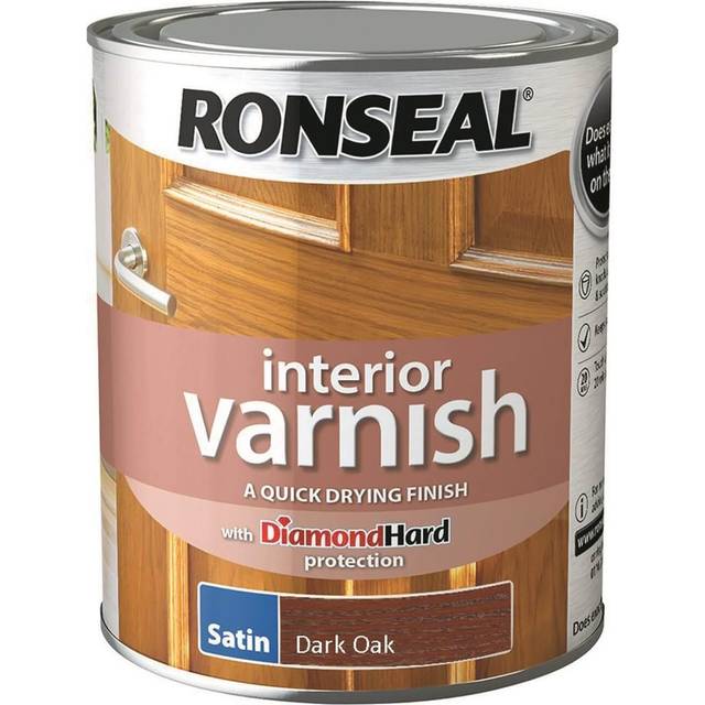 Ronseal Interior Satin Quick Dry Varnish Dark Oak 750ml
