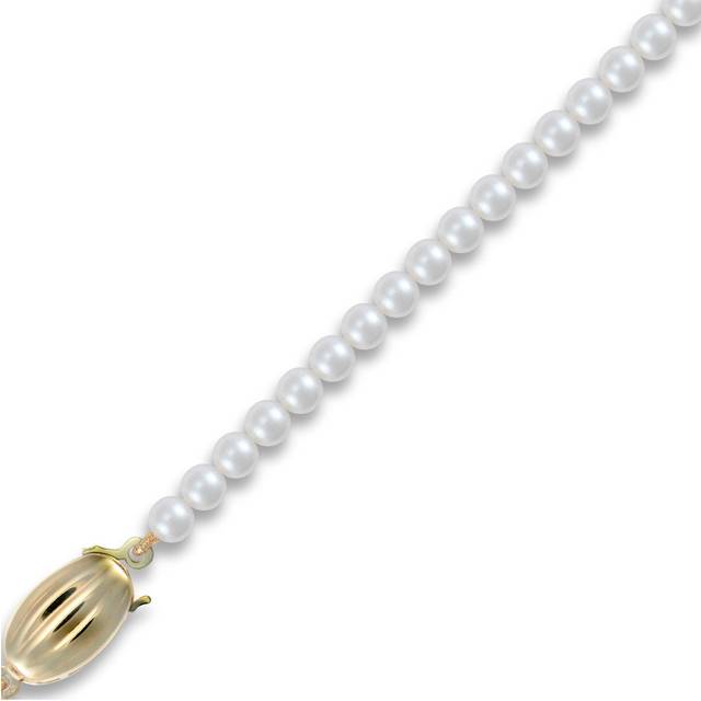 (20) Jewelco London Ladies 9ct Yellow Gold Clasp Seawater Cultured Akoya Pearl Elegant Necklace 4-4.5mm