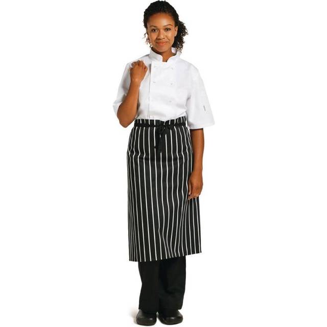 Whites Butchers Waist Apron Black and White Stripe