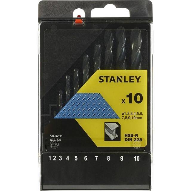 Stanley 10 Piece HSS-R Metal Drill Bit Set