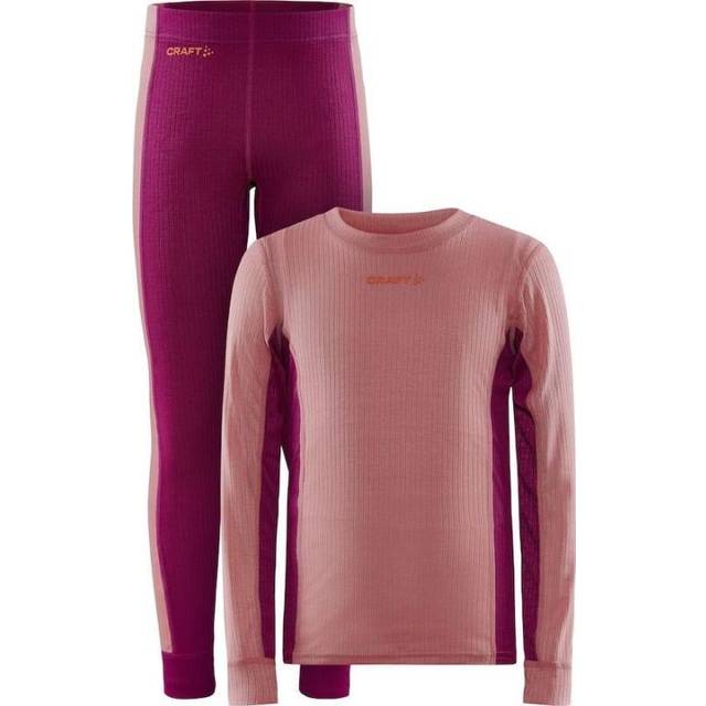 Craft Core Dry Baselayer Set Junior Underställ Set Coral/Roxo, 122/128 (122/128)