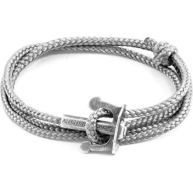 Classic Grey Union Anchor Silver and Rope Bracelet