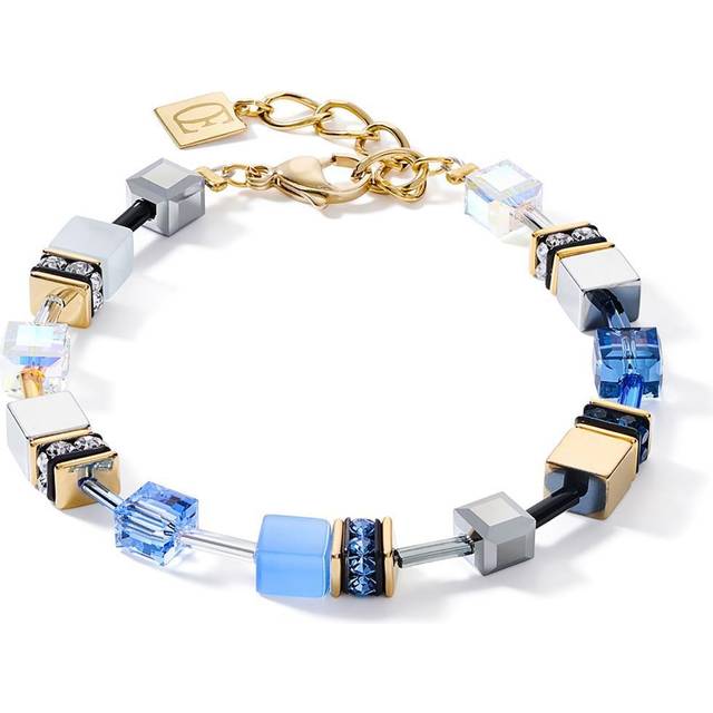 COEUR DE LION GeoCUBE® Armband blau-gold