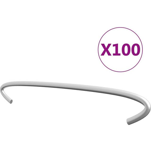 vidaXL Gabion Hooks 100 pcs Galvanised Steel 20 cm - Silver