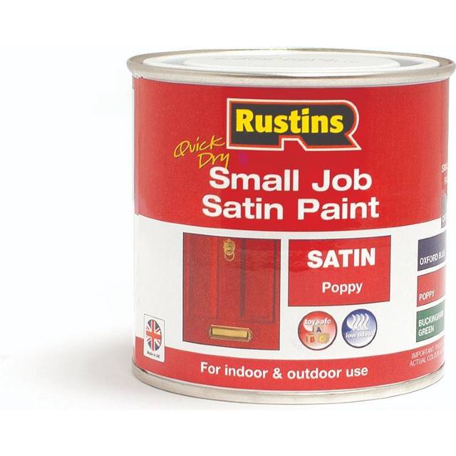 Rustins SPPOW250 Quick Dry Small Job Satin Paint Poppy 250ml
