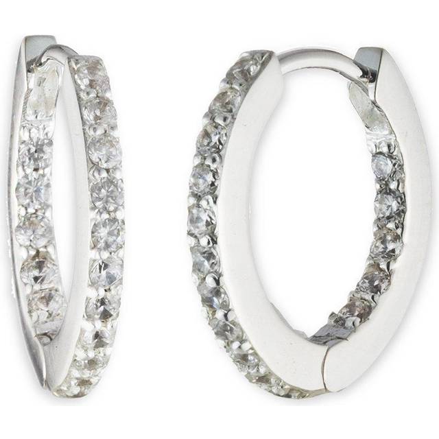 Lauren Ralph Lauren Sterling Silver Cubic Zirconia Huggie Hoop Earrings, Silver