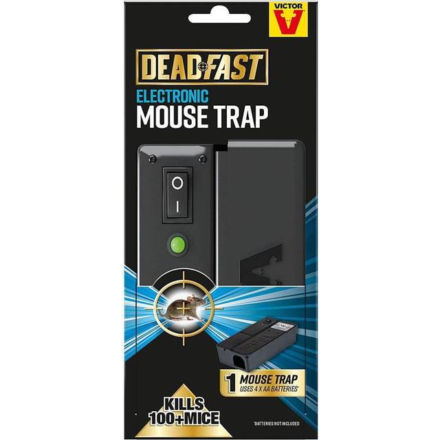 Deadfast Electronic Mouse Trap Reusable Rodent Control Indoor Use, Black