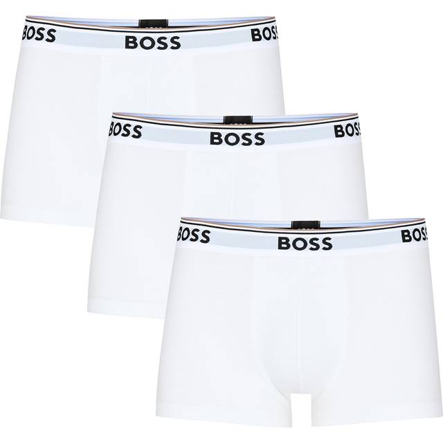 Boss 3 Pack Mens Trunk - White Cotton - Size Medium