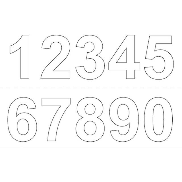 Siffra Vinyl 0-9, 50mm, Vit, 2st, Habo 16925