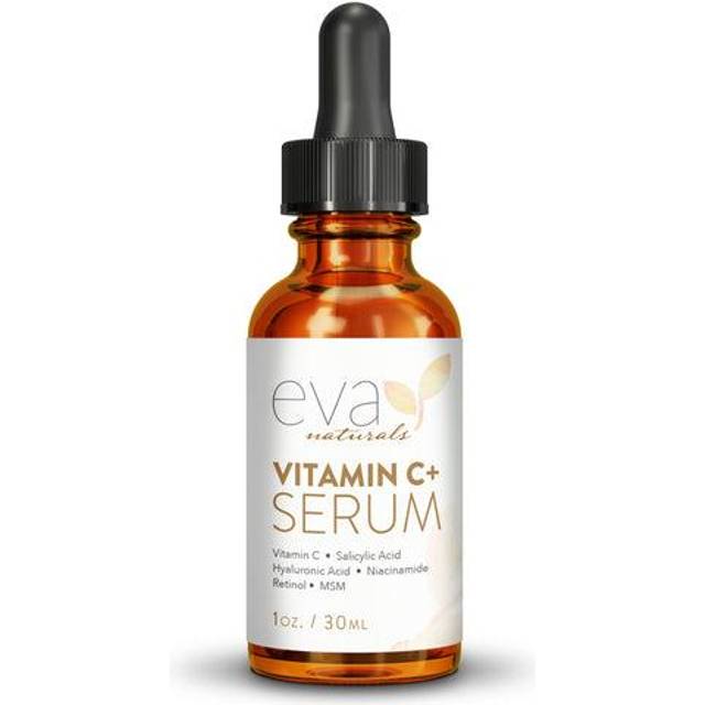 Eva Naturals Vitamin C Serum Plus 2% Retinol, 3.5% Niacinamide, 5% Hyaluronic Acid, 2% Salicylic Acid, 10% MSM, 20% Vitamin C - Skin Clearing Serum -