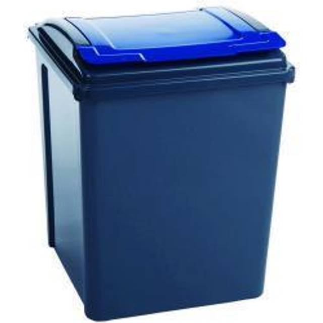 50 Litre Recycling Bin With Blue Lid - 510 x 400 x 400mm