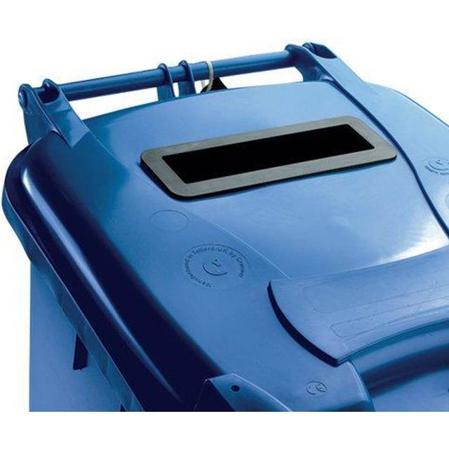 240L Wheelie Bin with Confidential Waste Paper Slot on Lid with Lock - Blue