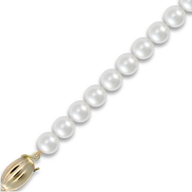 (18) Jewelco London Ladies 9ct Yellow Gold Clasp Seawater Cultured Akoya Pearl Elegant Necklace 4.5-5mm