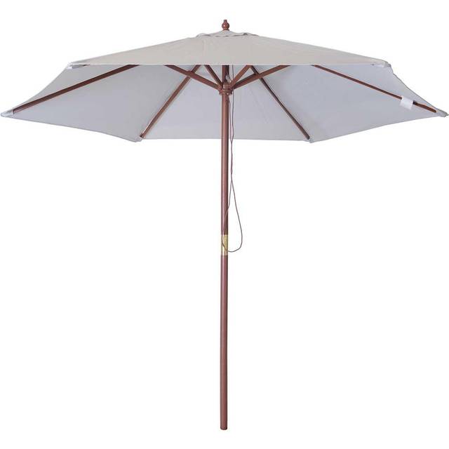 Charles Bentley 2.4m Wooden Parasol (base not included) - Grey, Grey