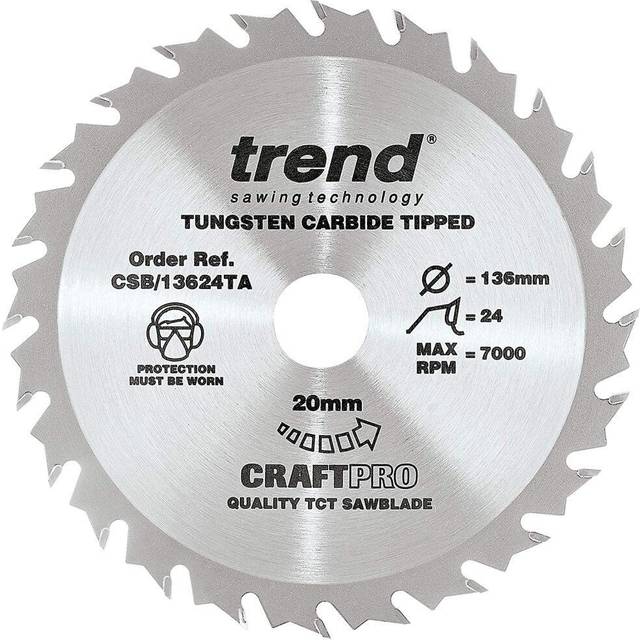 Trend CSB/13624TA Craft Saw Blade 136mm x 24 Teeth x 20 Thin