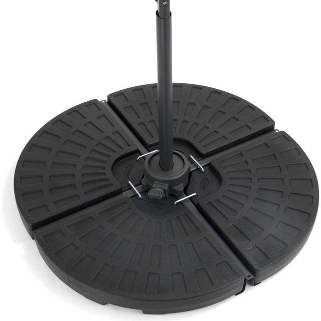 Cantilever Parasol Base Banana Umbrella Stand Fan Shape Sand Water 66kg - Black - One Size