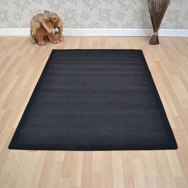 (Small  120x180cm) Sisal in Plain Black