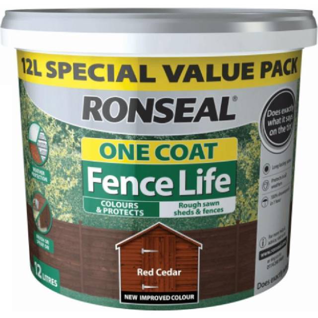 12L Red Cedar Ronseal One Coat Fence & Shed Paint